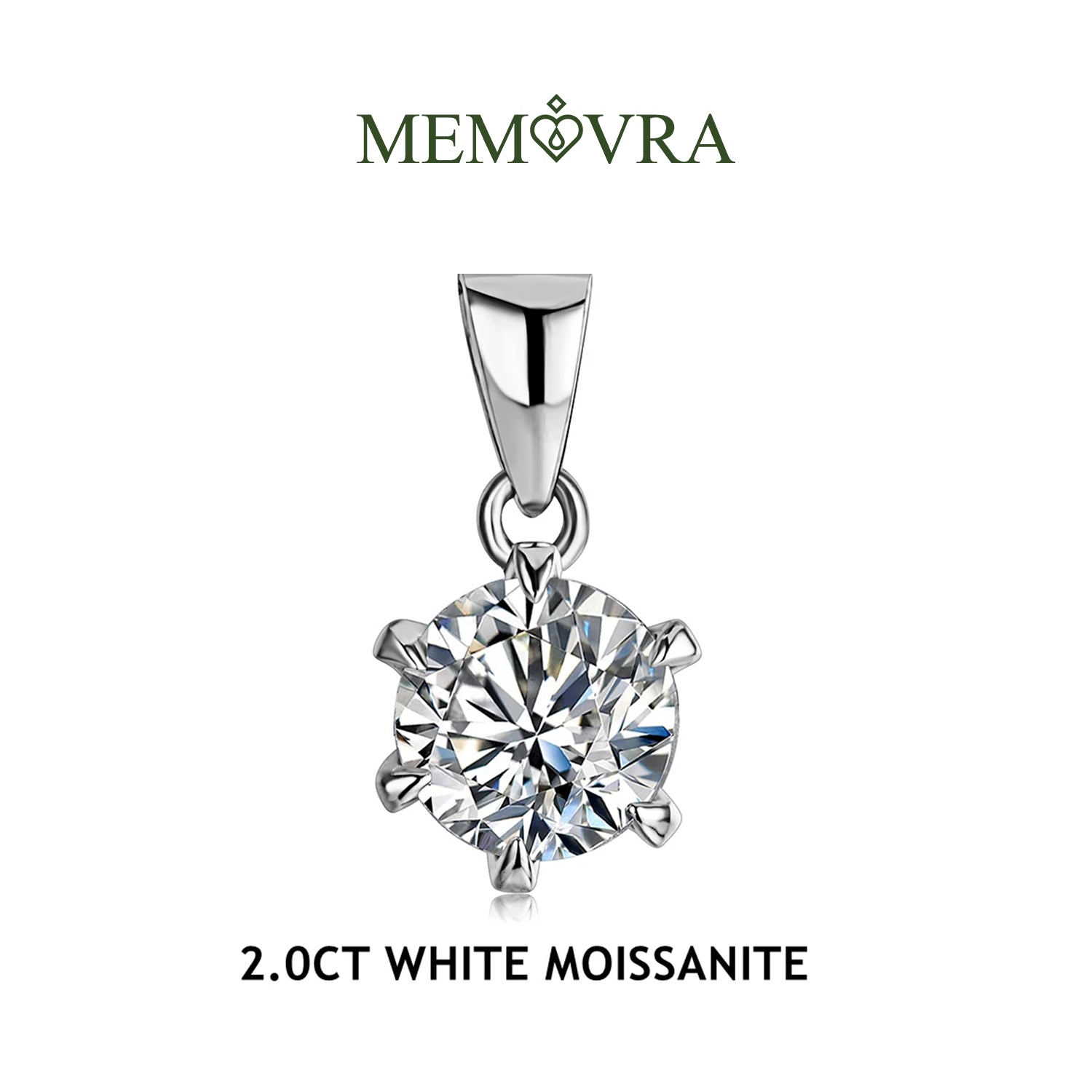 Memovra Classic Moissanite Diamond Pendant Necklace